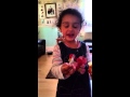 Funny baby laila eats sherbet for the first time!