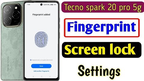 Tecno spark 20 pro 5g me fingerprint lock kaise lagaye/ how to set fingerprint lock in settings