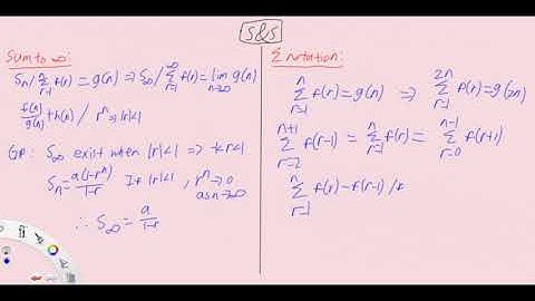 Crash Course/Summary: H2 Math Sequences & Series