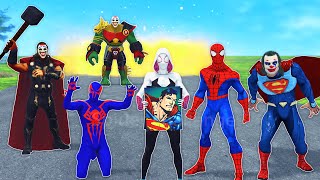 TEAM SPIDER-MAN VS Bad Guy Joker -  Challenge Joker is bad Superman vs Bad HULK vs Bad THOR