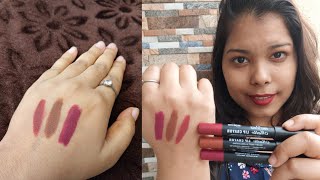 Half n half matte non transferable lipstick review and swatches