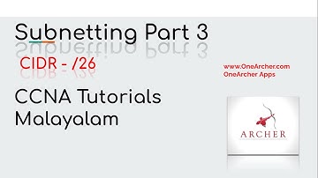 15# Subnetting part 3 CIDR - /26 | CCNA Malayalam | #freeCCNA Tutorial | OneArcher |  #CCNAMALAYALAM