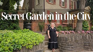 Beautiful Small Lush City Garden In Philadelphia. Secret Garden In Urban Setting Evening Garden Tour