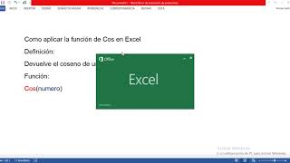 TUTORIAL PARA APLICAR LA FUNCIÓN COS EN EXCEL