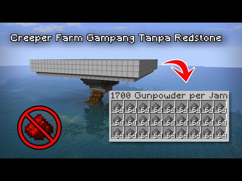 Tutorial Creeper Farm Gampang Tanpa Redstone| Minecraft Auto Farm