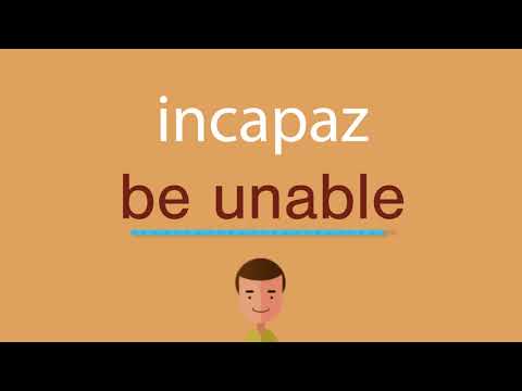 Video: Incapaz significado en inglés?