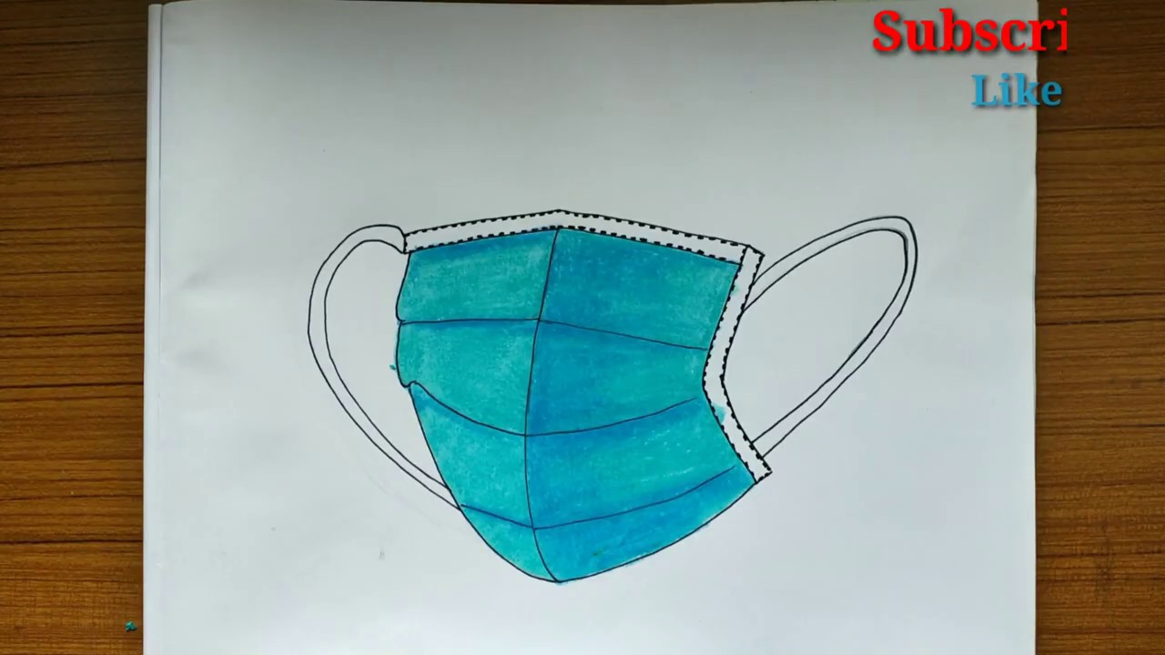 Step By Step Face Mask Drawing easy And Simple Face Mask Drawing How 