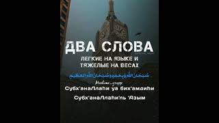  Субхана-Ллахи ва бихамдихи, субхана-Ллахи-ль-&#39;Азым (Слава Аллаху и хвала Ему, слава Аллаху Великому