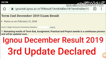 Ignou Result December 2019 3rd Update - Ignou helpdesk
