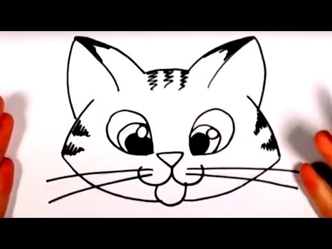 How To Draw A Cute Kitten Face - Tabby Cat Face Drawing CC