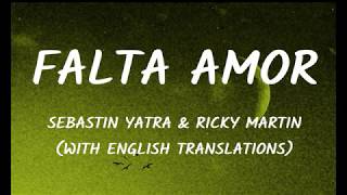 Sebastián Yatra, Ricky Martin - Falta Amor Letra/Lyrics With English Translation