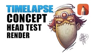 Autodesk Sketchbook Pro : Head Test Render Timelapse
