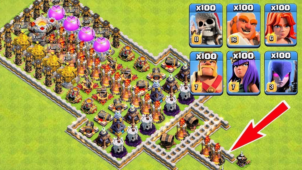 Clash of Clans 100 Max Air Troops  vs Impossible Traps – Epic Battle!