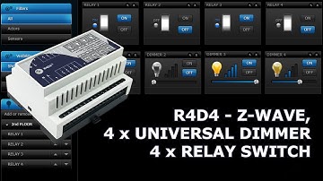 Haseman R4D4 - Z Wave, DIN Rail, 4 Powerful dimmers and 4 relay channels