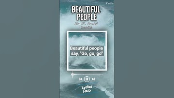 Thumbnail of Lyrics video of Beautiful People by Sia Ft. David Guetta #davidguetta #sia #beautifulpeople #music