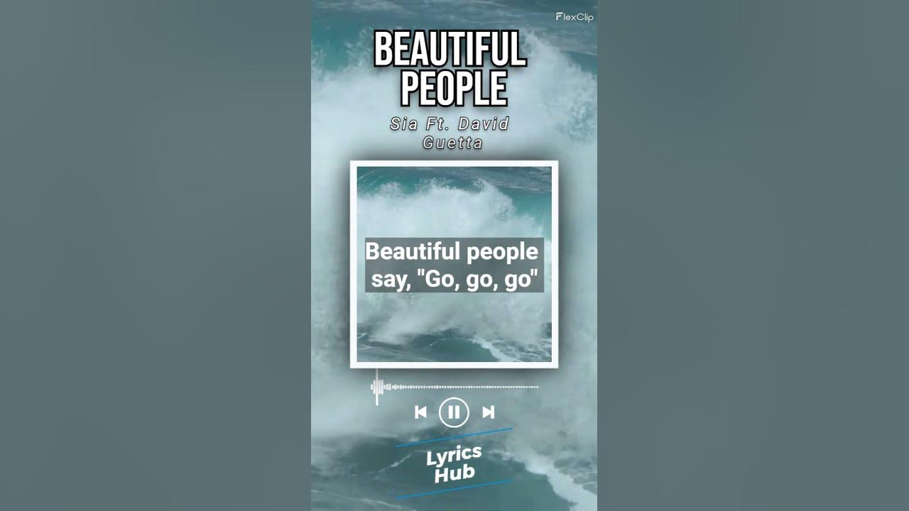 Lyrics video of Beautiful People by Sia Ft. David Guetta #davidguetta #sia #beautifulpeople #music