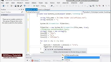 Visual C# - How to write to a text file Pt2