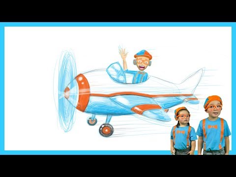 Blippi Airplane Drawing for Kids by Fans - YouTube