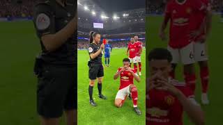 Red Card Turns Into A Flower Moment The Referee Couldnt Stop Smiling