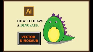 How to  Draw Cute Dinosaur.. |Adobe Illustrator Tutorial |Vector Art|