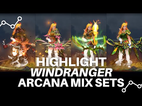 HIGHLIGHT WINDRANGER ARCANA MIX SETS (COMPASS OF THE RISING GALE) WITH IMMORTALS - DOTA2 INDONESIA