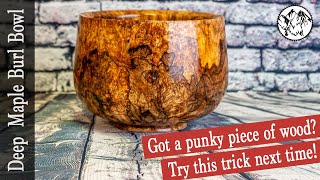 Woodturning: A Deep Maple Burl Bowl