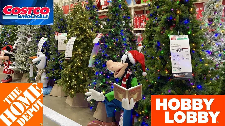 HOME DEPOT COSTCO HOBBY LOBBY CHRISTMAS DECORATIONS TREES SHOP WITH ME SHOPPING STORE WALK THROUGH