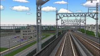 新VRM3★新幹線レイアウト完成21　103系スーパーカナリア色　通勤電車A本線下り線