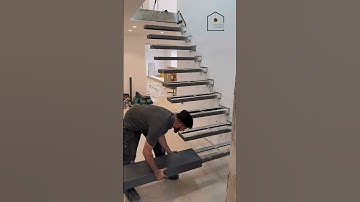 (1)Try new latest technology ￼Wood StaircaseLED Light Stairs with LED Light Under Steps✨ #sorts