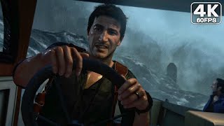 UNCHARTED 4 Пролог, Битва в Открытом Океане (Катсцена + Геймплей) [4K PC] Прохождение Анчартед 4