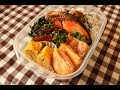 【夫のお弁当】「鮭弁当」ハムカツが簡単美味しい！