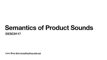 Semantics of Product Sounds
