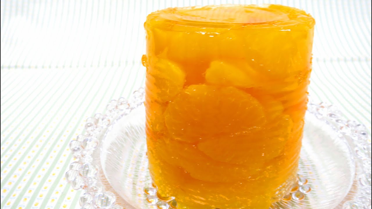 丸ごと缶詰ゼリー 簡単な作り方（みかん）Canned Orange Jelly Recipe