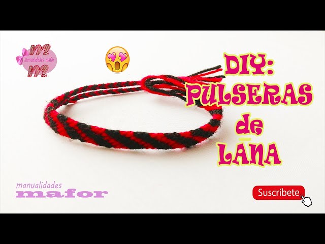 Cómo hacer una pulsera con dos hilos para niños - Manualidades divertidas  con lana