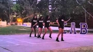 Phi Lambda Rho Sorority Delta Chapter Strolling At UCLA Yard Show