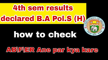 Sol 4th sem results declared B.a p.s (H) full info | aryan update-DU