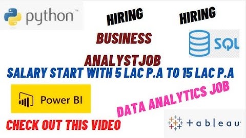 Data Analytics #Hiring  | #Power BI #Python #Tableau | #Jobs| Salary 15 Lac| Check this video  Apply