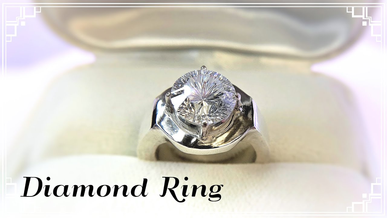 【１周年記念】銀粘土（アートクレイシルバー）で特大ダイヤモンドリングをつくってみた【石枠・石座】