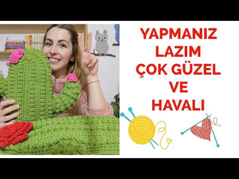 EVİNİZİN HAVASINI DEĞİŞTİRECEK | KAKTÜS KIRLENT YAPIMI | HOW TO MAKE CROCHET CACTUS PİLLOW 🌵🌵🌵🌵