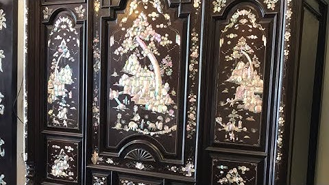 Tủ Thờ cổ xưa khảm ốc xà cừ đỏ lửa vàng chanh quý hiếm