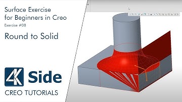 Basic 3D Surface Exercise for Beginners in Creo - Exercise #08 | Creo Tutorial - Round to Solid