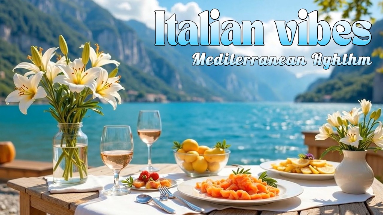 Italian Vibes & Mediterranean Music 🍋 1+ Hours Scenic Amalfi Coast & Lake Como Relaxation 4K