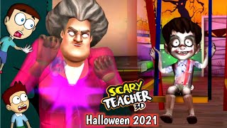 Scary Teacher 3D Halloween 2021 - Spooktacular Halloween | Shiva and Kanzo Gameplay screenshot 4