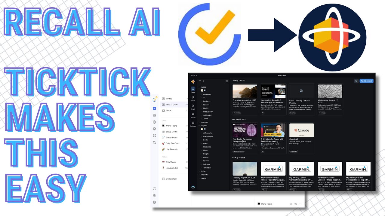 Turn Your TickTick Data Into AI Knowledge With Recall