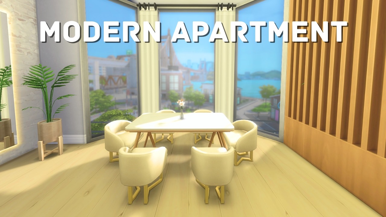 Calm Modern Apartment 🌆🕯️ | San Myshuno | No CC | The Sims 4 ASMR Speed Build