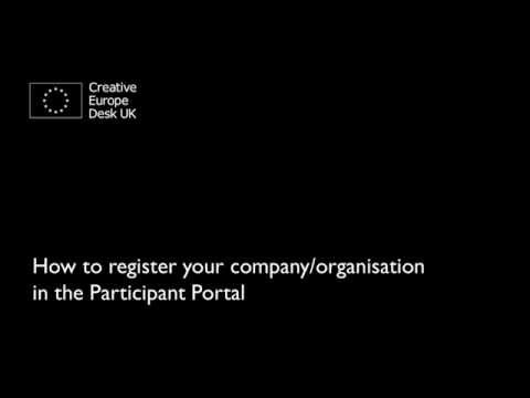 Step 2. Creative Europe - How to register your company details in the Participant Portal