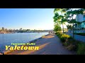 「4K」Sunset walk along the Seawall in Yaletown Vancouver