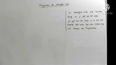 Projection of Line inclined to both HP and VP