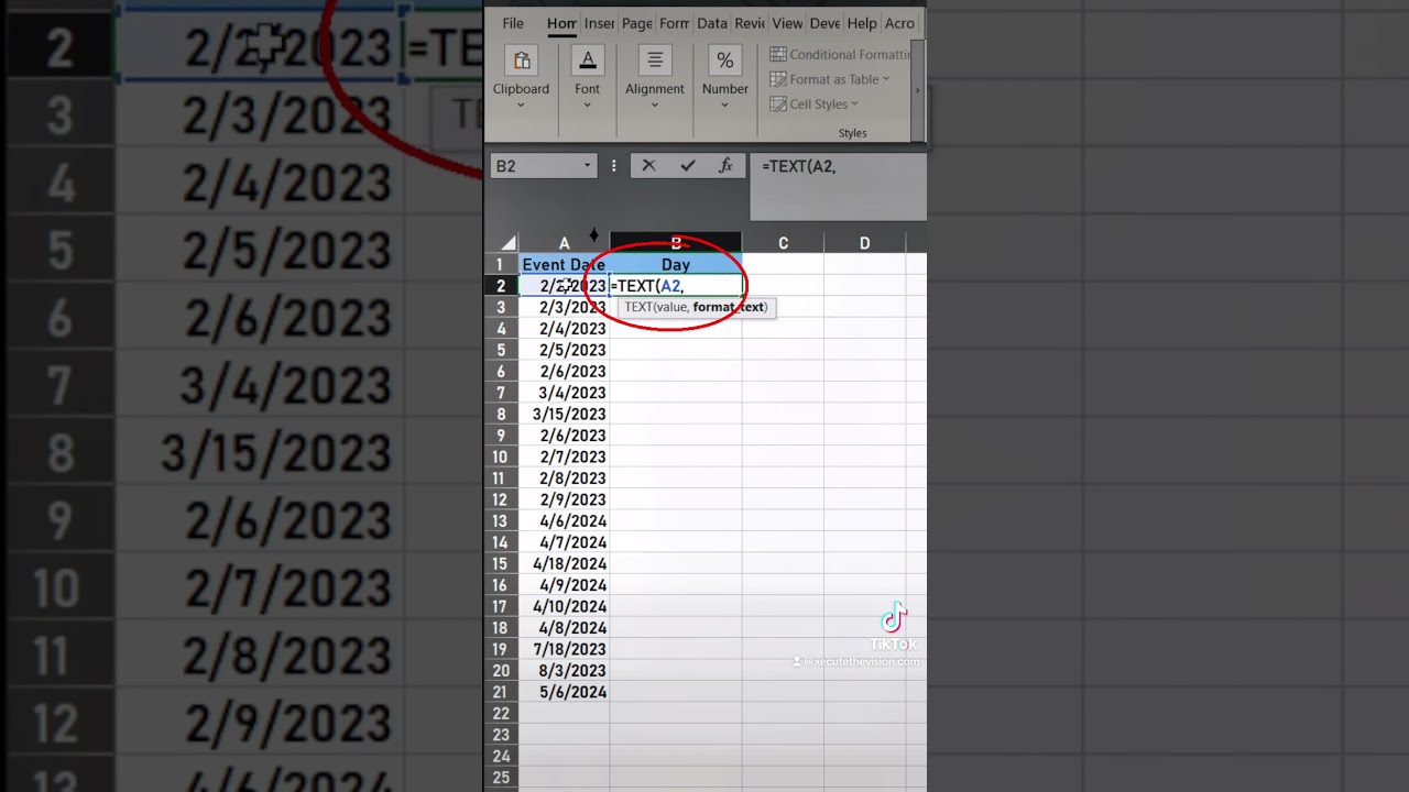 Excel Tip To Get Day Of The Week From A Date