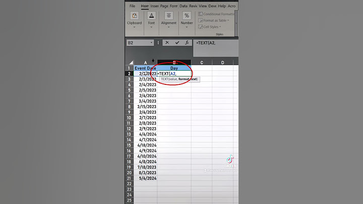 Excel tip to get day of the week from a date